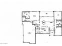 Layout includes 3-car garage, 2 bedrooms, kitchen, dining room, and primary bedroom with bath at 1800 W Caramel Ct, Queen Creek, AZ 85144