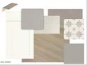 Selection of interior materials including counter top, cabinet door, backsplash, floor tile and flooring at 35703 N Geode Way, San Tan Valley, AZ 85144