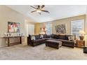 Spacious living room with comfortable seating, neutral tones and natural light at 4308 E Smokehouse Trl, Cave Creek, AZ 85331