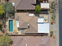 Aerial view of the home showing the backyard pool, patio, and the layout of the property at 32835 N 70Th St, Scottsdale, AZ 85266