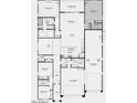 Detailed floor plan showcases layout with primary suite, kitchen, great room, bedrooms, and garage at 16760 W Whispering Wind Dr, Surprise, AZ 85387