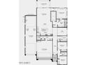 Detailed floor plan featuring open concept living spaces, a RV garage, and a private primary suite at 16756 W Whispering Wind Dr, Surprise, AZ 85378