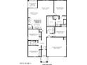 Detailed floor plan showcasing the layout of a four-bedroom home and open-concept living spaces at 11959 E Aster Ln, Florence, AZ 85132