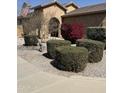 Close up of yard featuring an American flag and colorful bushes that enhance the home's curb appeal at 2132 W Gold Dust Ave, San Tan Valley, AZ 85144