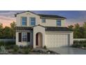 Charming two-story home featuring a neutral color scheme, arched entryway, and a spacious two-car garage at 3974 E Ghost Flower Ln, San Tan Valley, AZ 85140