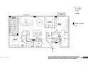 Capri floor plan featuring 2 bedrooms, 2 baths, kitchen, living, dining, patio and balcony at 5250 E Deer Valley Dr # 243, Phoenix, AZ 85054