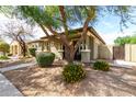Lovely single-level home showcasing a welcoming entrance, desert landscaping and walkway at 3343 E Ivanhoe St, Gilbert, AZ 85295