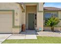 Inviting entryway featuring a stylish front door and decorative landscaping elements at 384 N Scott Dr, Chandler, AZ 85225