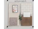 A designer color palette features flooring, stone counter, backsplash tile and a cabinet with wood finish at 15154 W Gray Fox Trl, Surprise, AZ 85387
