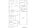Detailed floor plan showcases layout, including kitchen, bedrooms, garage, and outdoor patio at 6460 E Omega Cir, Mesa, AZ 85215