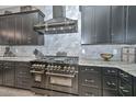 Close-up of kitchen details with stainless steel stove and modern fixtures at 27173 N 86Th Ave, Peoria, AZ 85383