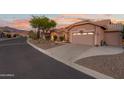 Charming single-story home with a well-manicured lawn, desert landscaping and a two-car garage at 6339 S Palo Blanco Dr, Gold Canyon, AZ 85118