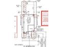 Detailed plot plan showcasing property layout, including building dimensions, landscaping, and driveway access at 17608 W Georgia Ave, Litchfield Park, AZ 85340