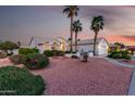 Beautiful home featuring desert landscaping and mature palm trees at 3781 N 161St Dr, Goodyear, AZ 85395