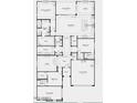 Detailed floor plan showcasing the layout of the bedrooms, bathrooms, kitchen, great room, and garage at 20705 W San Miguel Ave, Buckeye, AZ 85396