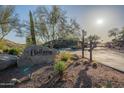 Gated community entrance with desert landscaping and stone signage reading 'Balera' at 16336 E Ridgeline Dr, Fountain Hills, AZ 85268