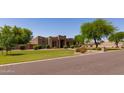 Charming desert home featuring a spacious lawn and mature landscaping enhancing its curb appeal in a serene setting at 19515 E Via Del Palo --, Queen Creek, AZ 85142