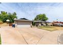 Wide driveway leading to a two-car garage, framed by lush greenery at 2816 S Don Luis Cir, Mesa, AZ 85202
