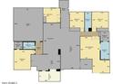 Detailed floorplan showcasing the layout of the home, including the garage, bedrooms, bathrooms, kitchen, and living areas at 12202 N 60Th St, Scottsdale, AZ 85254