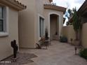 Exterior patio area showcases desert landscaping and architectural details, offering a serene outdoor living space at 11390 N 78Th St, Scottsdale, AZ 85260