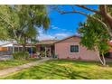 A cozy home with a well-manicured lawn, mature trees, and a covered carport, creating a welcoming curb appeal at 2942 E Mulberry Dr, Phoenix, AZ 85016