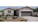 Attractive single-story home featuring a two-car garage and desert landscaping at 19045 W Rose Ln, Waddell, AZ 85355