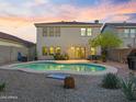 Stunning backyard featuring a sparkling pool and desert landscaping at 5110 E Peak View Rd, Cave Creek, AZ 85331