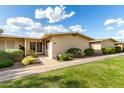 Charming front exterior of a home with a well-maintained lawn and drought-tolerant landscaping at 17627 N 104Th Ave, Sun City, AZ 85373