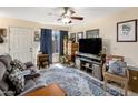 Inviting living room with a comfortable sofa, area rug, and natural light at 625 S Westwood -- # 121, Mesa, AZ 85210