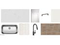 A collection of kitchen finishes with a sink, faucet, cabinets, backsplash, and flooring at 2370 E Spur Dr, San Tan Valley, AZ 85140