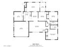 Detailed floorplan showcasing the layout with 3 bedrooms, 2 baths, living room, sunroom, and attached garage at 6722 E El Paso St, Mesa, AZ 85205