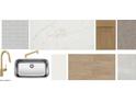 Sample of materials, including tile, countertops, cabinets, hardware, carpet, and hard surface flooring at 7674 W Rowel Rd, Peoria, AZ 85383