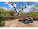 Charming outdoor water feature with stone accents and lush landscaping at 33269 N 73Rd Pl, Scottsdale, AZ 85266