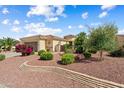 Charming home featuring desert landscaping, a two-car garage, and lush colorful shrubs at 13841 W Nogales Dr, Sun City West, AZ 85375