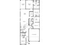 Detailed floor plan showcasing four bedrooms, an open living area, and a two-car garage at 8577 W Trenton Ct, Florence, AZ 85132