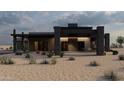 Stylish home featuring modern design elements and desert landscaping with natural greenery at 29121 N 105Th St, Scottsdale, AZ 85262