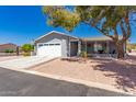 Inviting single-story home showcasing a well-maintained front yard and a covered porch at 1060 S Florence Dr, Mesa, AZ 85208