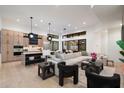 Bright and airy living room with a modern kitchen, sleek lighting, and an open floor plan at 7705 E Doubletree Ranch Rd # 51, Scottsdale, AZ 85258
