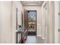 Welcoming entryway with a decorative security door, console table, and neutral paint at 3269 E Ironside Ln, Gilbert, AZ 85298