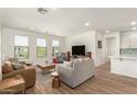 Open and bright living room features wood-look floors and plenty of natural light at 5100 E Rancho Paloma Dr # 2078, Cave Creek, AZ 85331