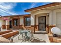 A cozy patio area in front of this charming home offers a place to sit and enjoy the neighborhood at 8160 E Keats Ave # 339, Mesa, AZ 85209