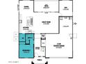 Floorplan featuring bedroom 5 with walk-in pantry, bath 3, foyer, and porch at 14739 W El Cortez Pl, Surprise, AZ 85387