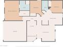 Detailed floorplan showing layout of primary bedroom, kitchen, living room, and bedrooms at 40845 W Thornberry Ln, Maricopa, AZ 85138