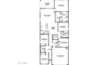 Detailed floor plan featuring 5 bedrooms, 3 bathrooms, kitchen, and 2 car garage at 46431 W Lander Ln, Maricopa, AZ 85139