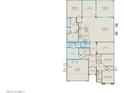 Detailed floor plan showcasing the layout of a spacious home with 3 bedrooms and a large kitchen at 6996 W Hedge Hog Pl, Peoria, AZ 85383