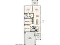 Open-concept floor plan with primary suite, great room, kitchen, two additional bedrooms, and two-car garage at 17253 W Daley Ln, Surprise, AZ 85387