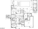 Detailed floor plan showcasing layout of a home with pool, bedrooms, living areas, and kitchen at 21347 W Jojoba Ct, Buckeye, AZ 85396