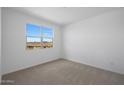 This carpeted bedroom offers a large window with beautiful views of the surrounding area at 17319 W Via Dona Rd, Surprise, AZ 85387