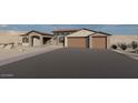 This beautiful home features a stone facade, large windows, and a spacious three-car garage at 11648 S Airport Rd, Buckeye, AZ 85326