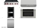 High-end stainless steel kitchen appliances including a gas cooktop, oven, microwave, and dishwasher at 14207 E Highland Ave, Fountain Hills, AZ 85268